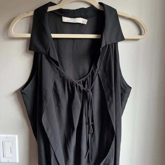 ROBERT RODRIGUEZ BLACK SILK BLOUSE - Picture 1 of 4